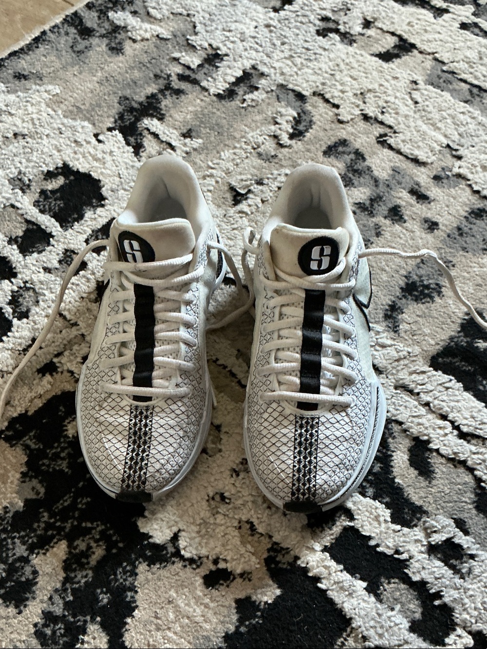 White and Black Men’s Athletic Sneakers - Brand Not Visible